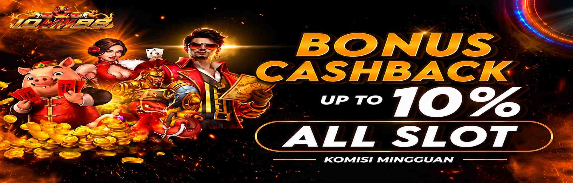 KOMISI MINGGUAN CASHBACK UP TO 10% ALL SLOT GAMES